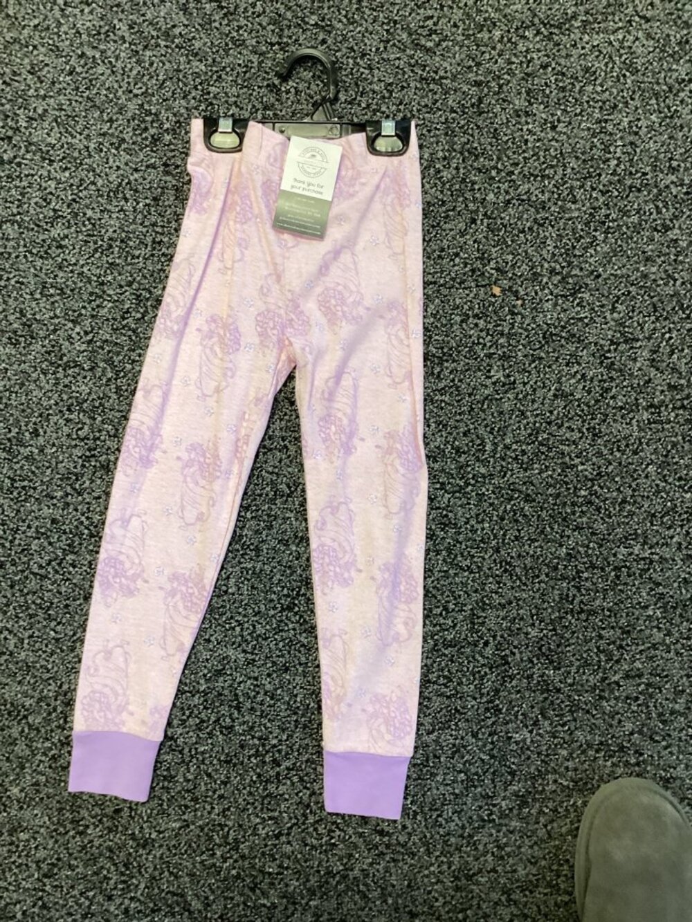 Disney Rapunzel Pajama Pants Size 6 Purple & Pink Soft Cotton Blend Floral & Pri
